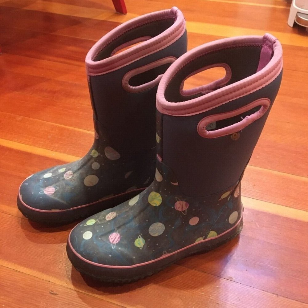 Bogs Classic Planets Waterproof Insulated Rain Snow Boots Youth 5 72589-469